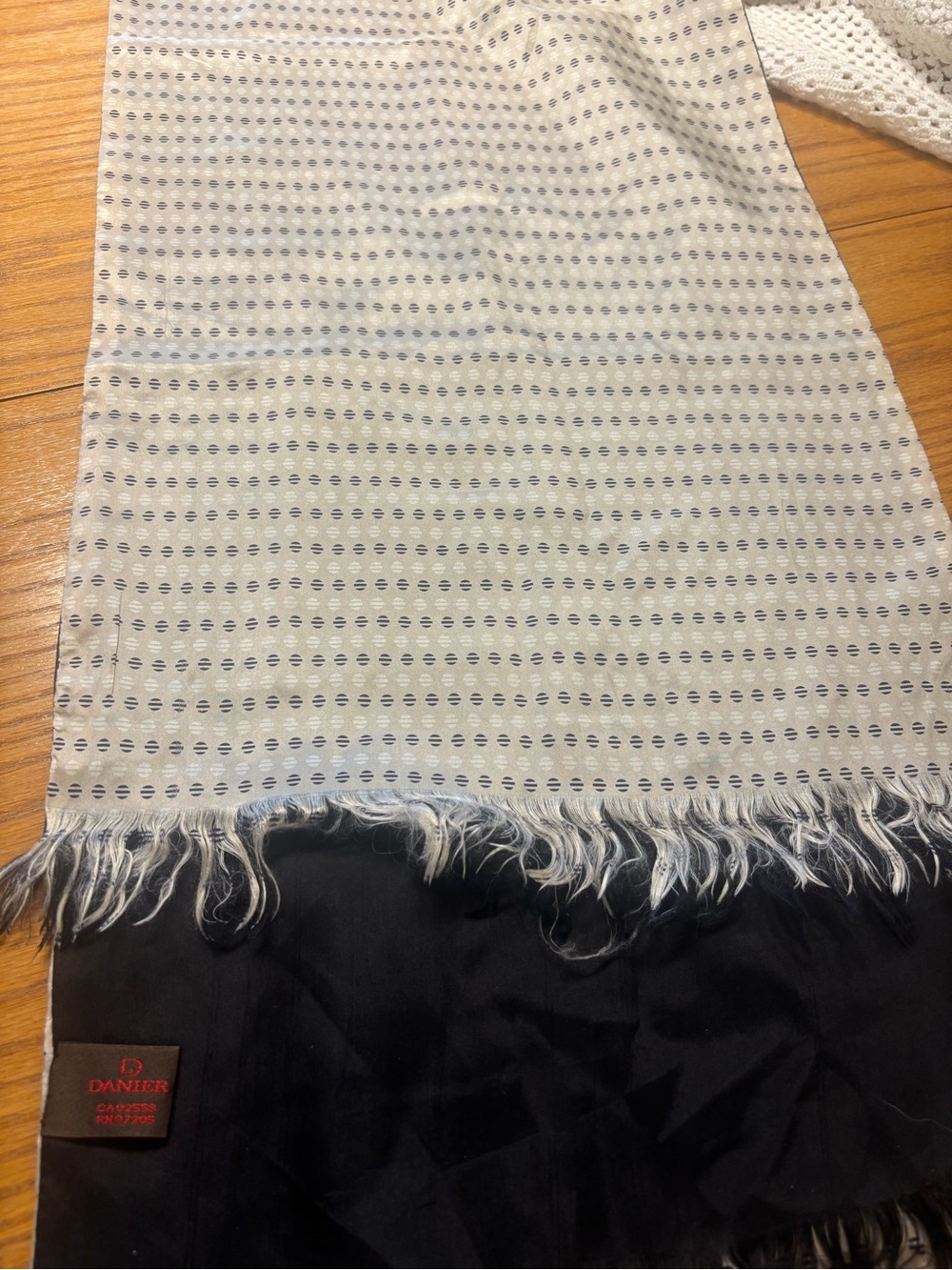 Danier Light Gray and Black Patterned Men's Scarf